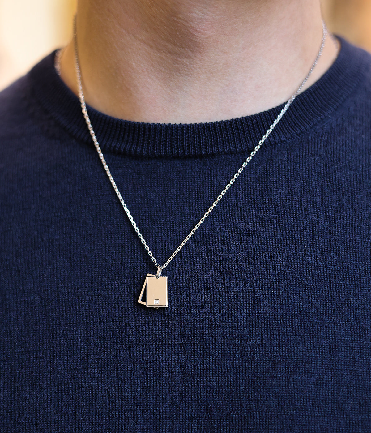 Zag Bijoux Stefan Pendant Necklace Steel Diamant 50cm