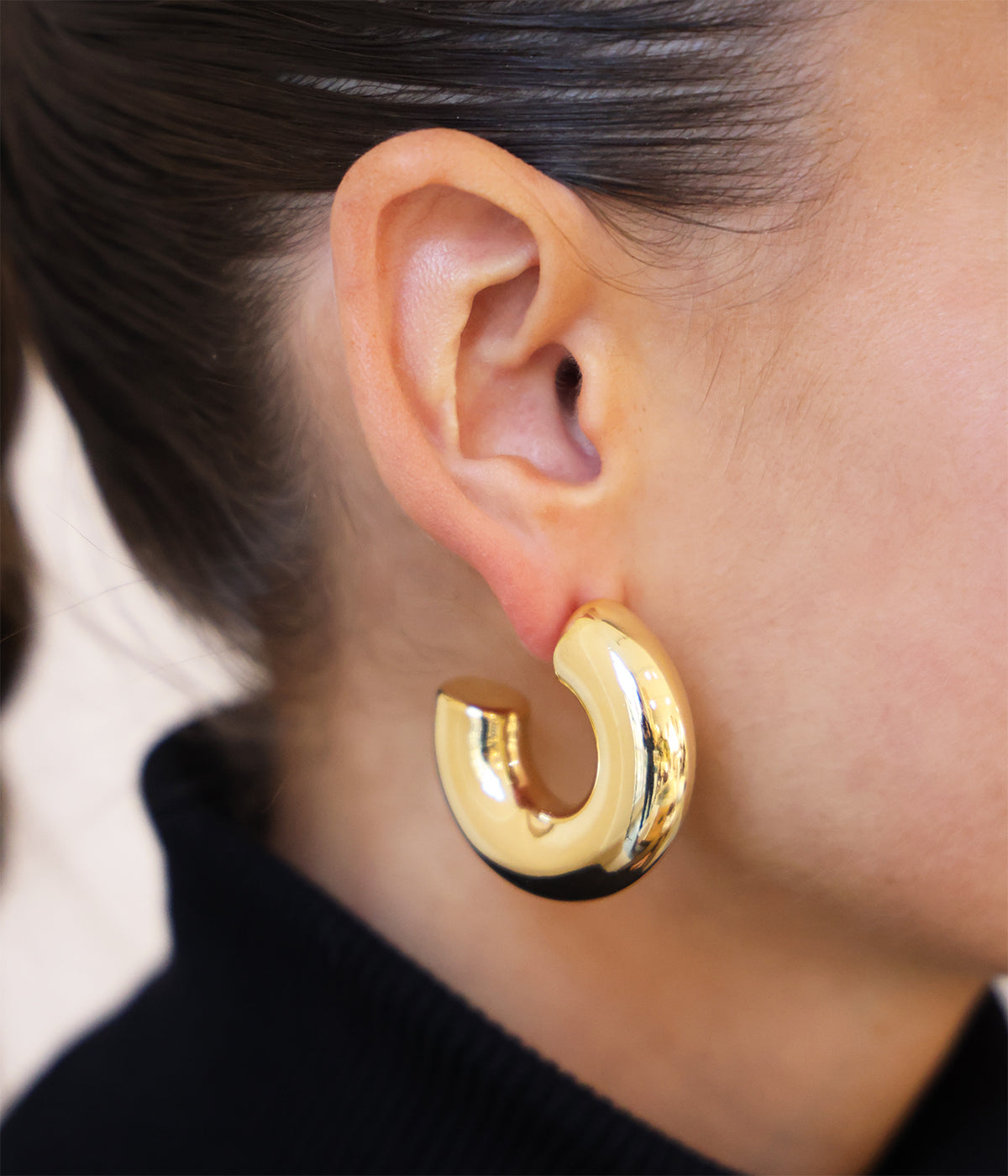 Boucles d'oreilles Amande (Acier doré)