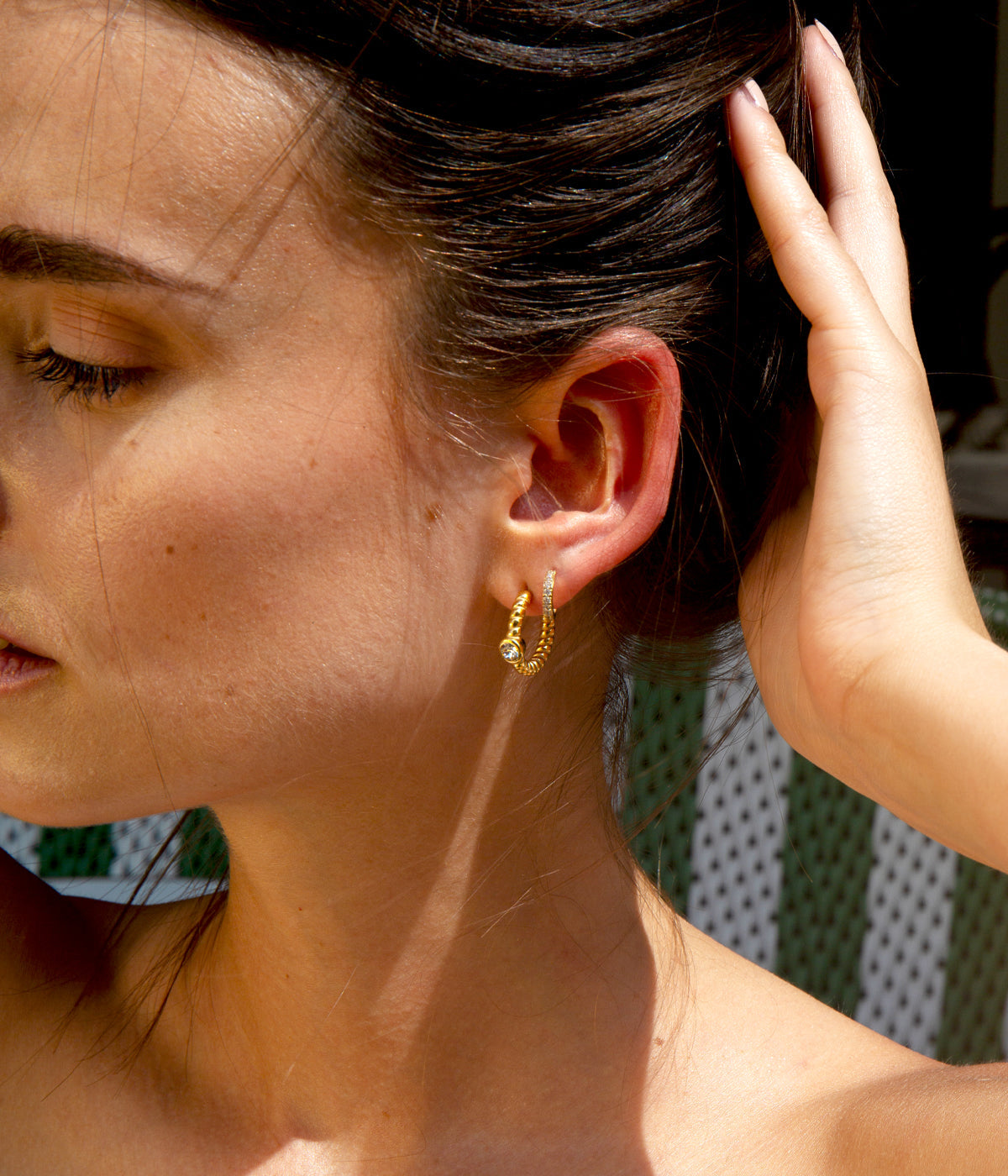 Boucles d'oreilles Zana (Acier doré)