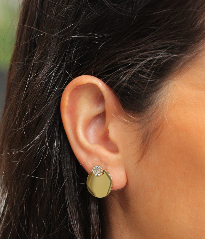 Boucles d'oreilles Carita (Acier doré)