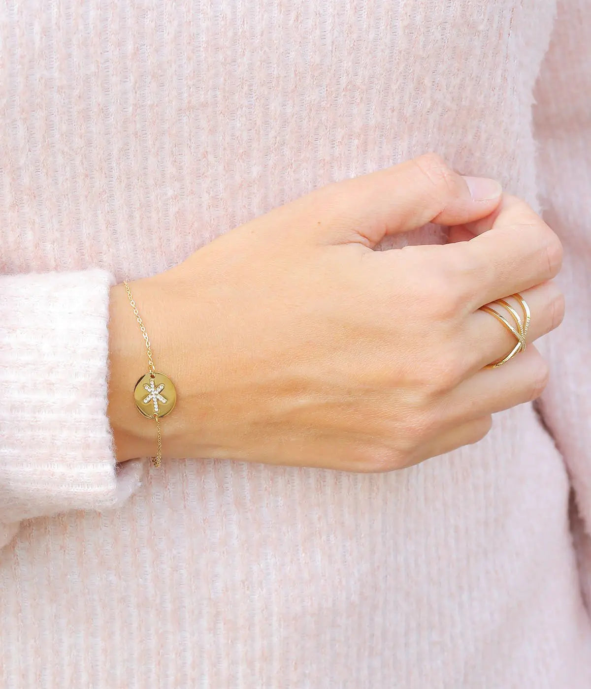 Bracelet #OCTOBREROSE (Acier doré)