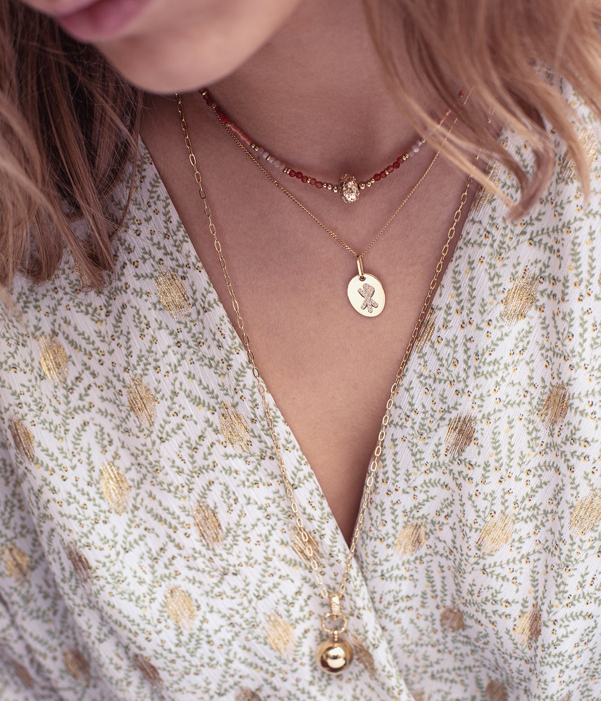 Collier Rune Amour (Acier doré)