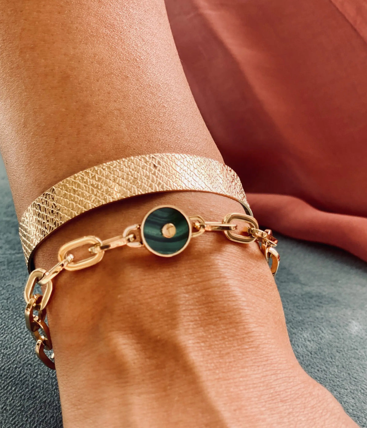 Bracelet Rolling (Acier doré)