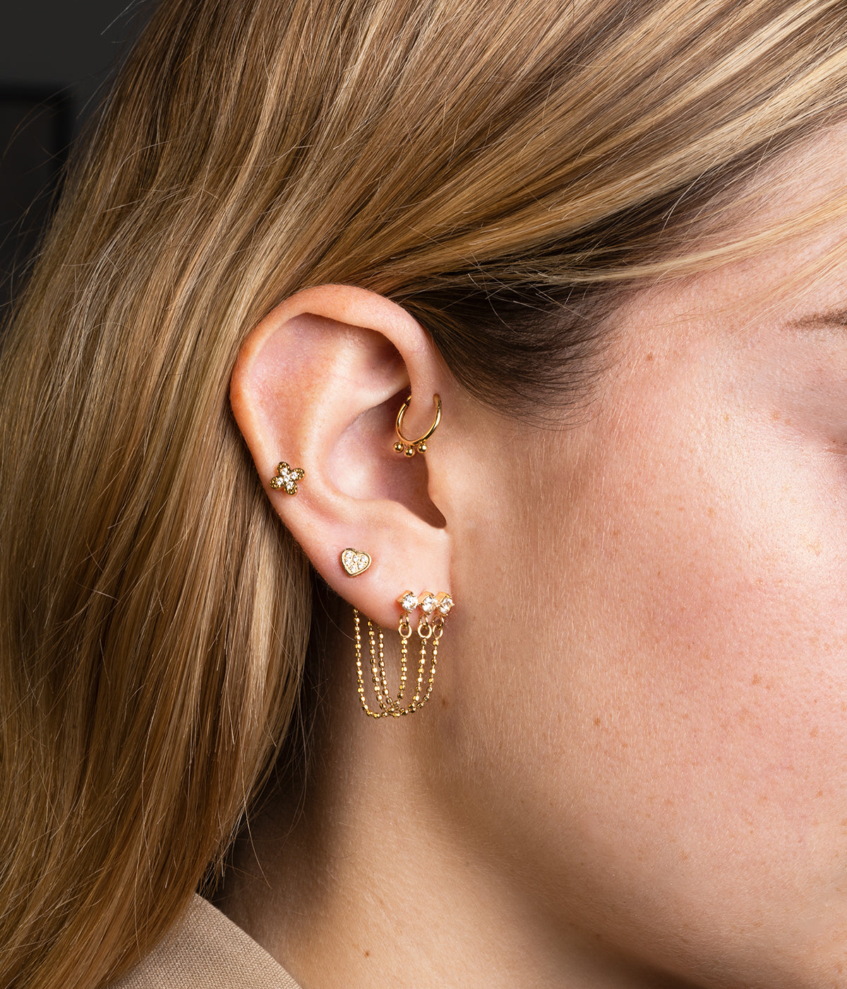 Piercing Ré (Acier doré)