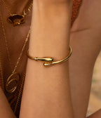 Bracelet Jonc Olaline (Acier doré)