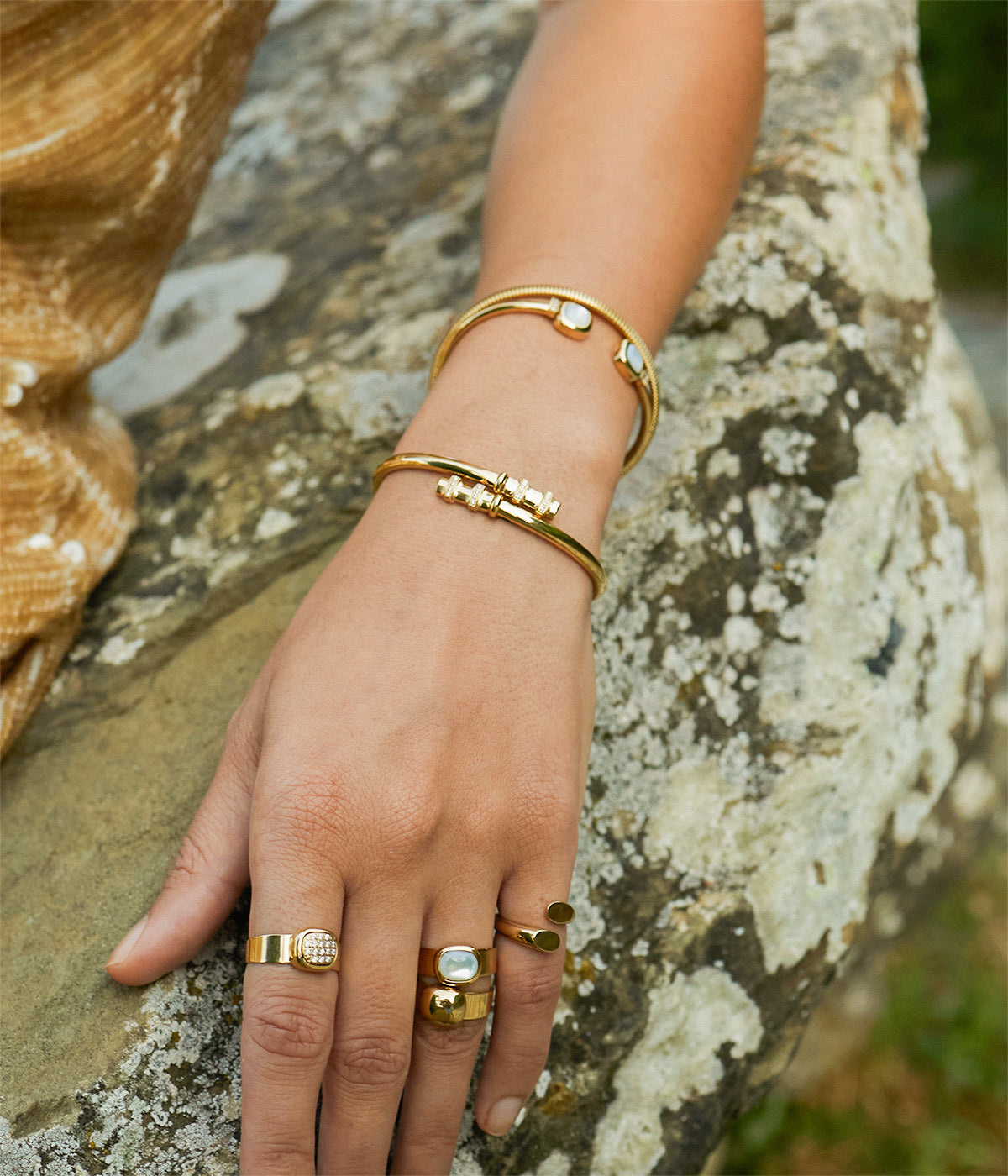 Bracelet Jonc Corrado (Acier doré)