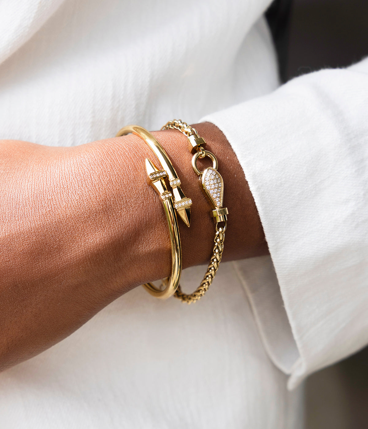 Bracelet Jonc Galine (Acier doré)