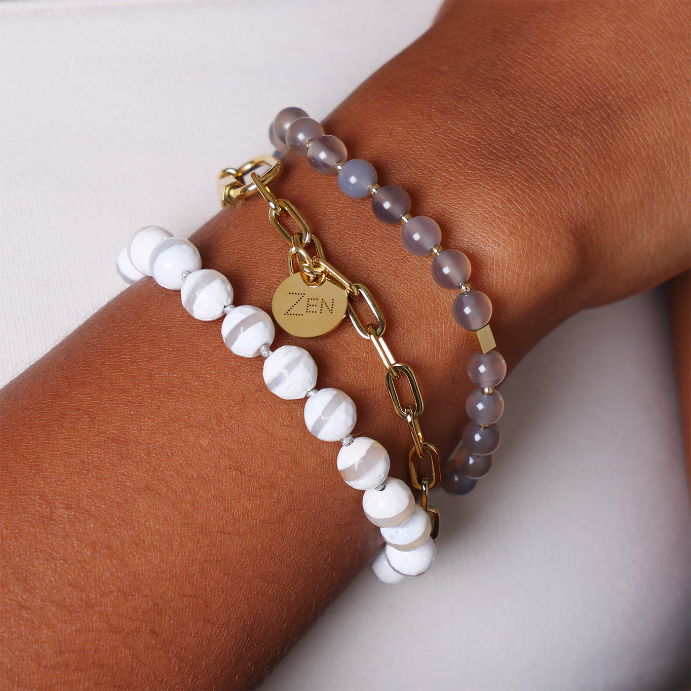 Bracelet Charm Zen (Acier doré)