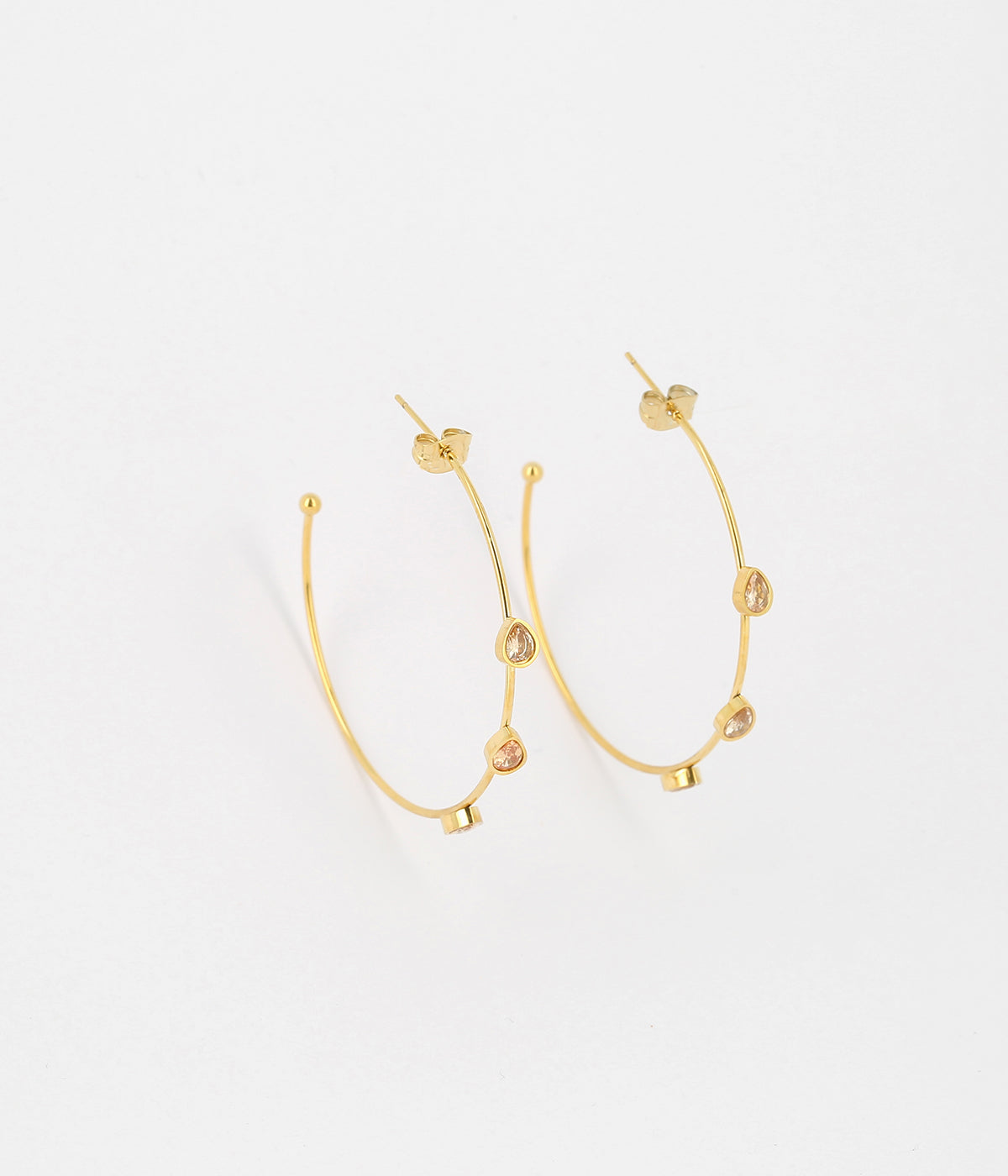 Boucles d'oreilles créoles Carole (Acier doré)