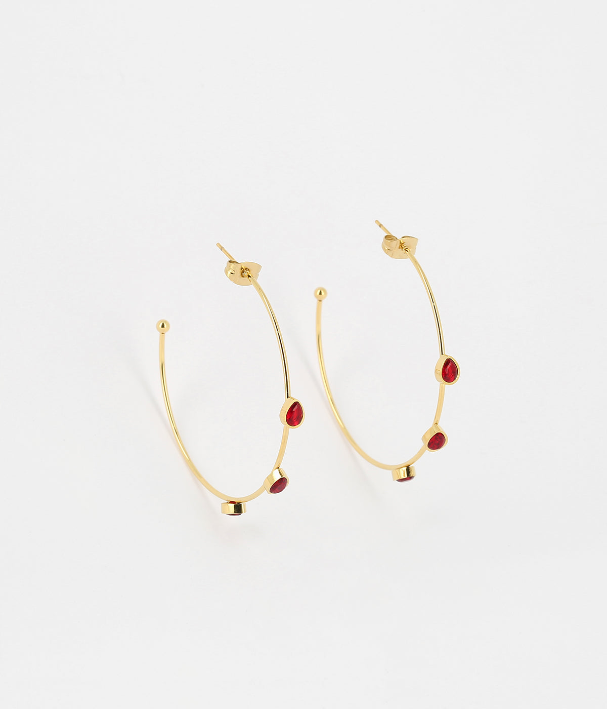 Boucles d'oreilles créoles Carole (Acier doré)