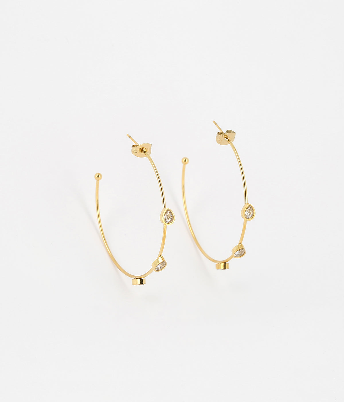 Boucles d'oreilles créoles Carole (Acier doré)