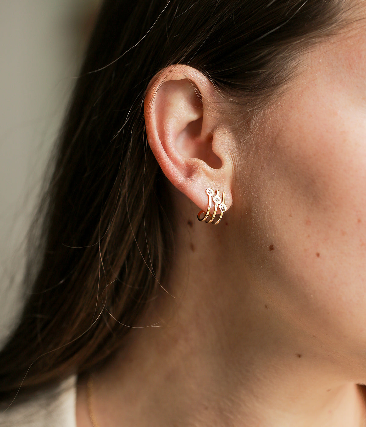 Boucles d'oreilles Satara (Acier doré)