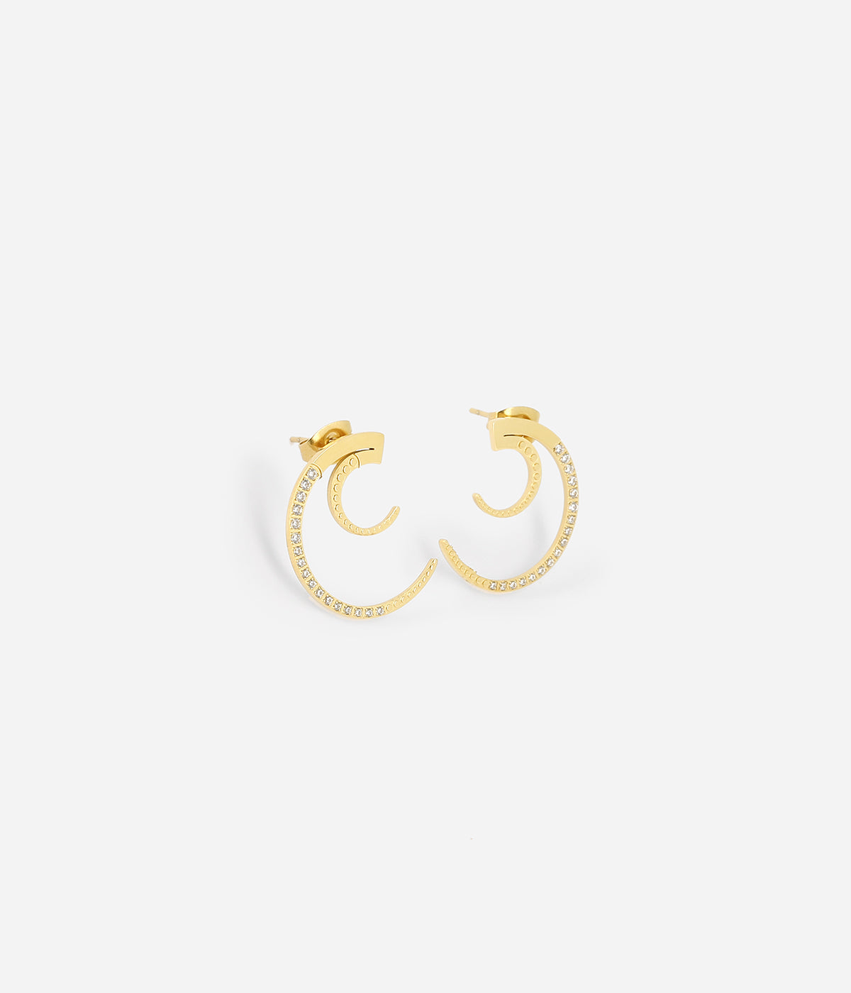 Boucles d'oreilles Luno (Acier doré)