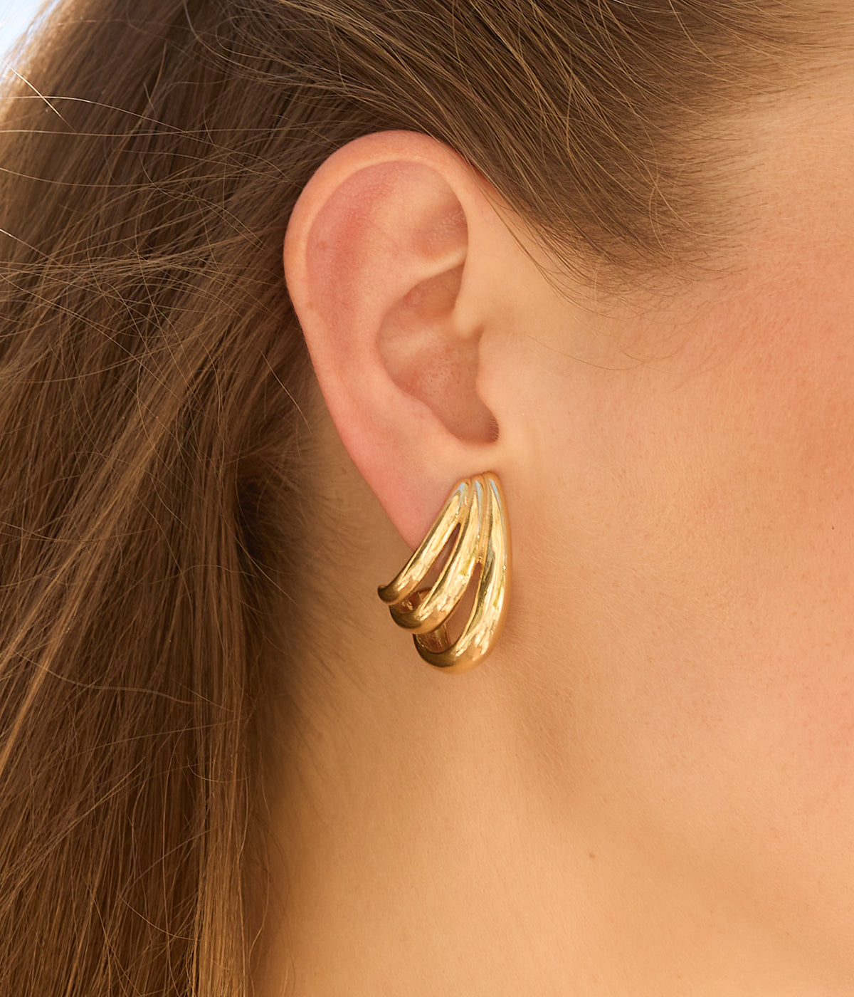 Boucles d'oreilles Telma (Acier doré)