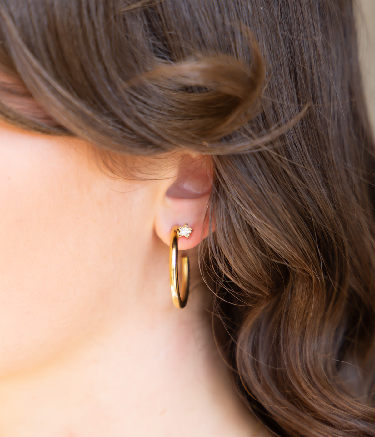 Boucles d'oreilles Fossa (Acier doré)