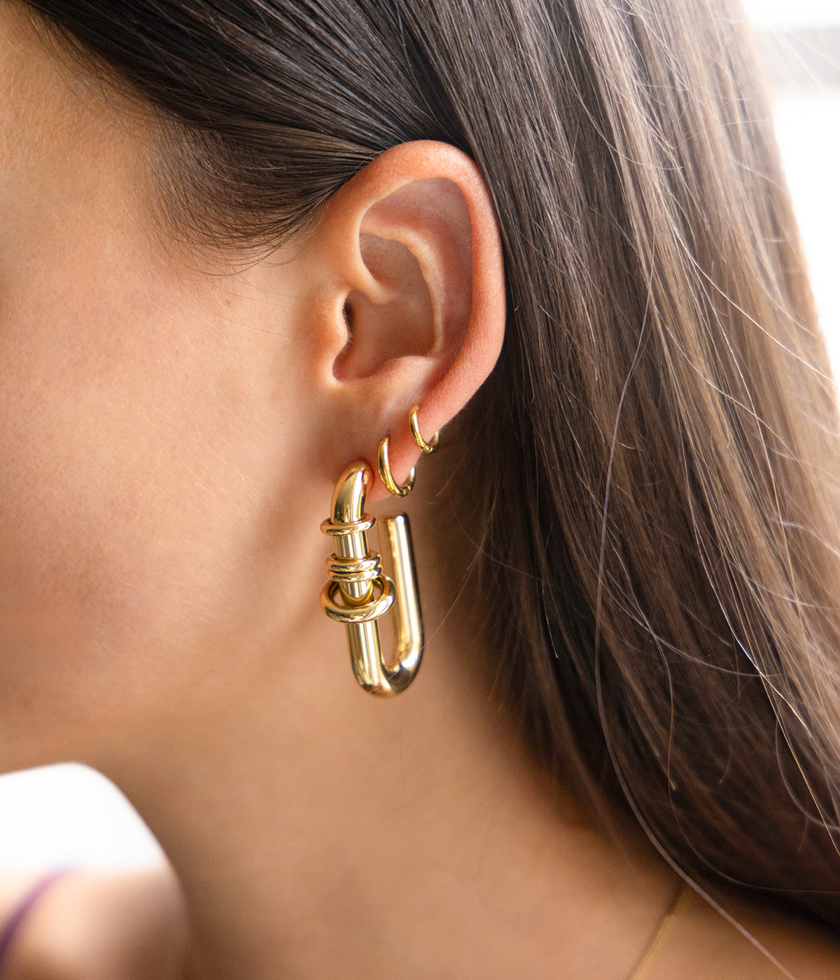 Boucles d'oreilles Edwina (Acier doré)