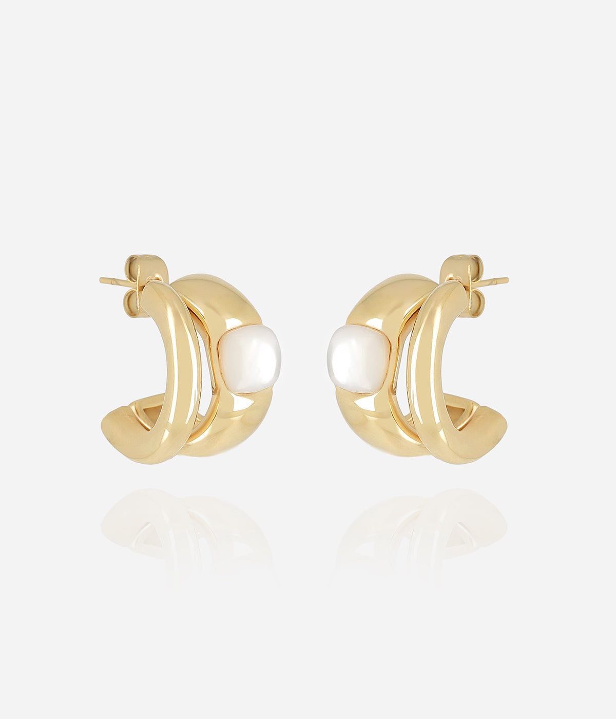 Boucles d'oreilles Elun (Acier doré)