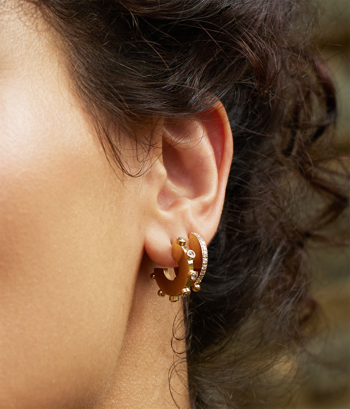 Boucles d'oreilles Eudora (Acier doré)