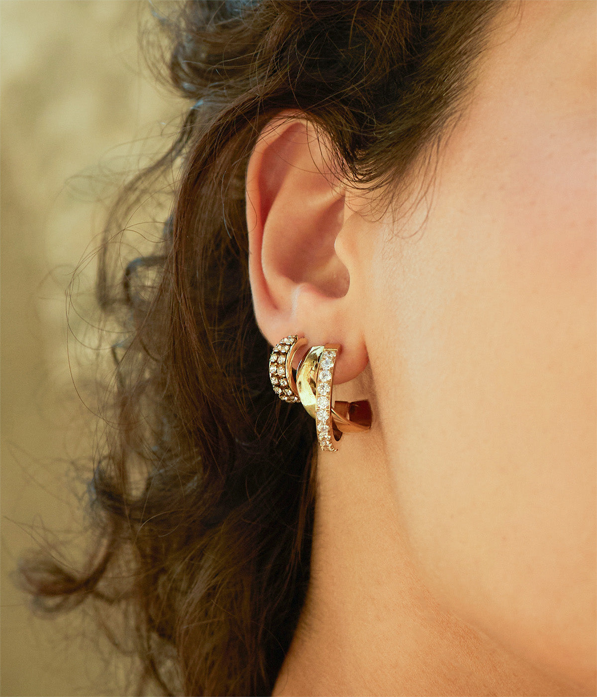 Boucles d'oreilles Apolline (Acier doré)