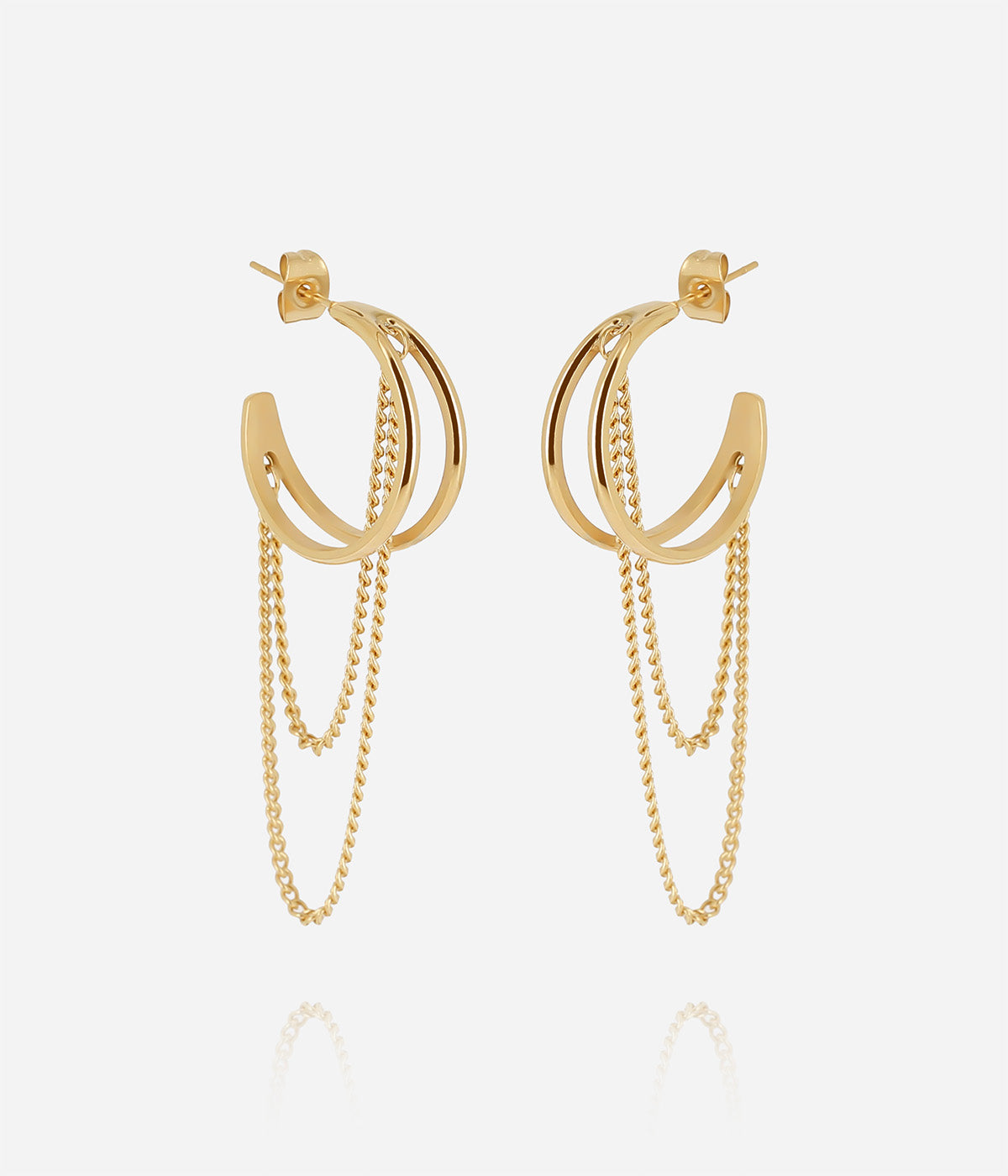 Boucles d'oreilles Nereal (Acier doré)