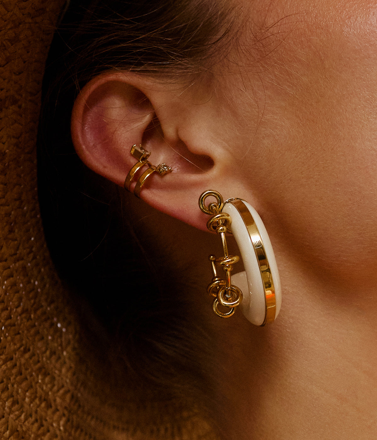 Boucles d'oreilles Mercury (Acier doré)