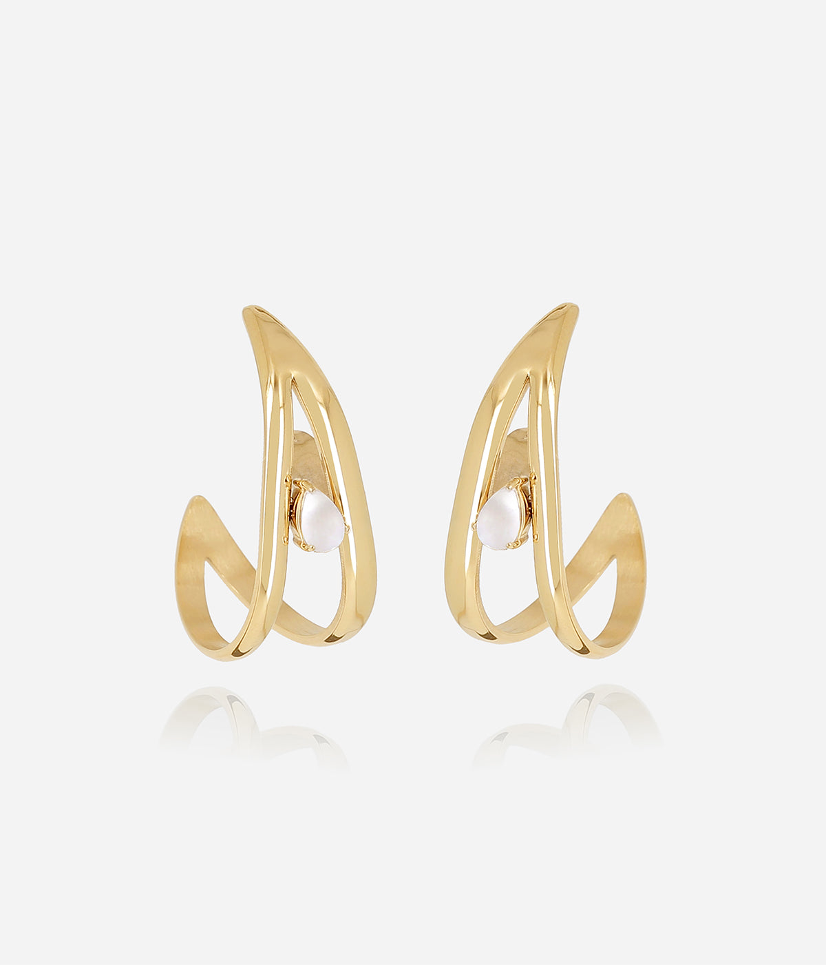 Boucles d'oreilles Nuxis (Acier doré)