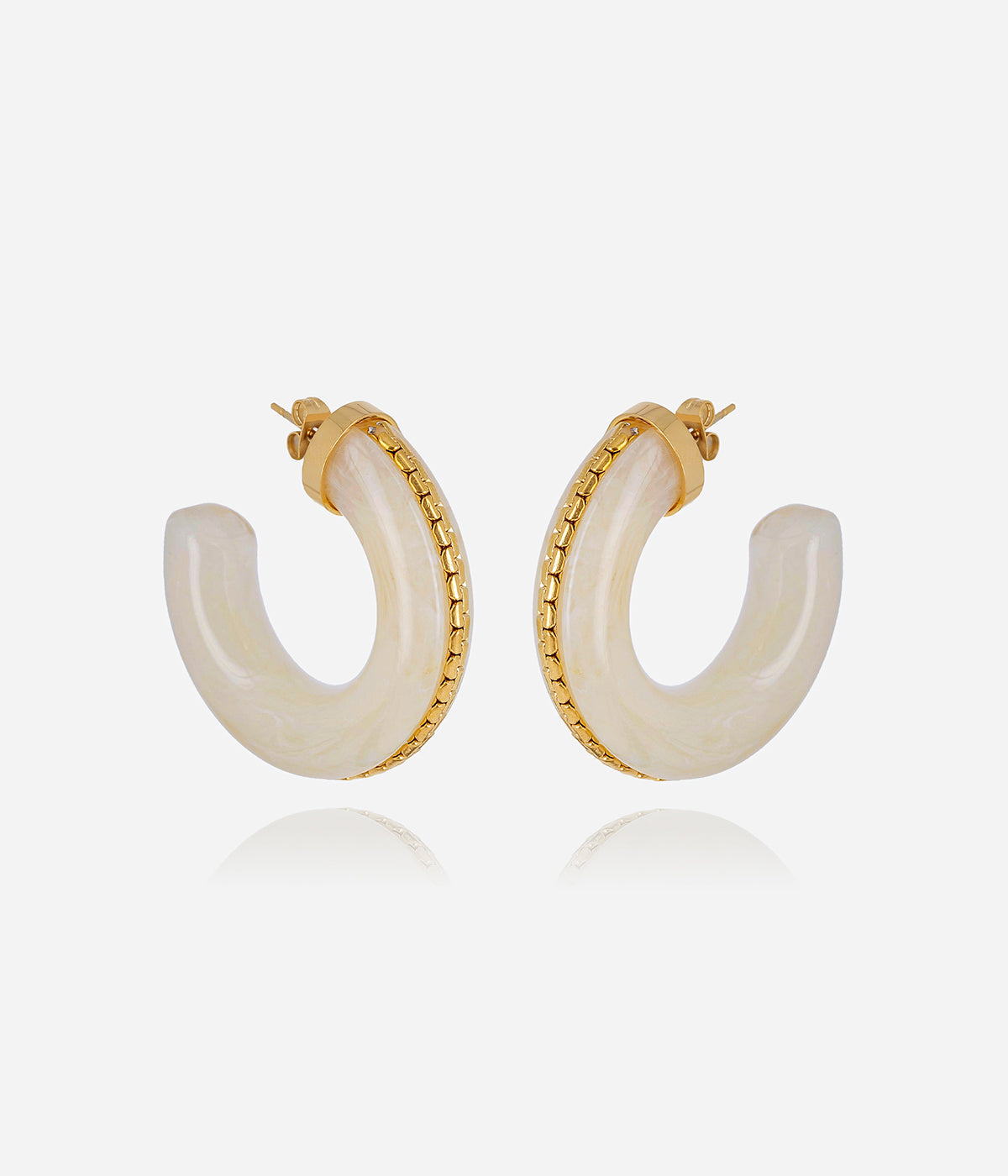 Boucles d'oreilles Monge (Acier doré)