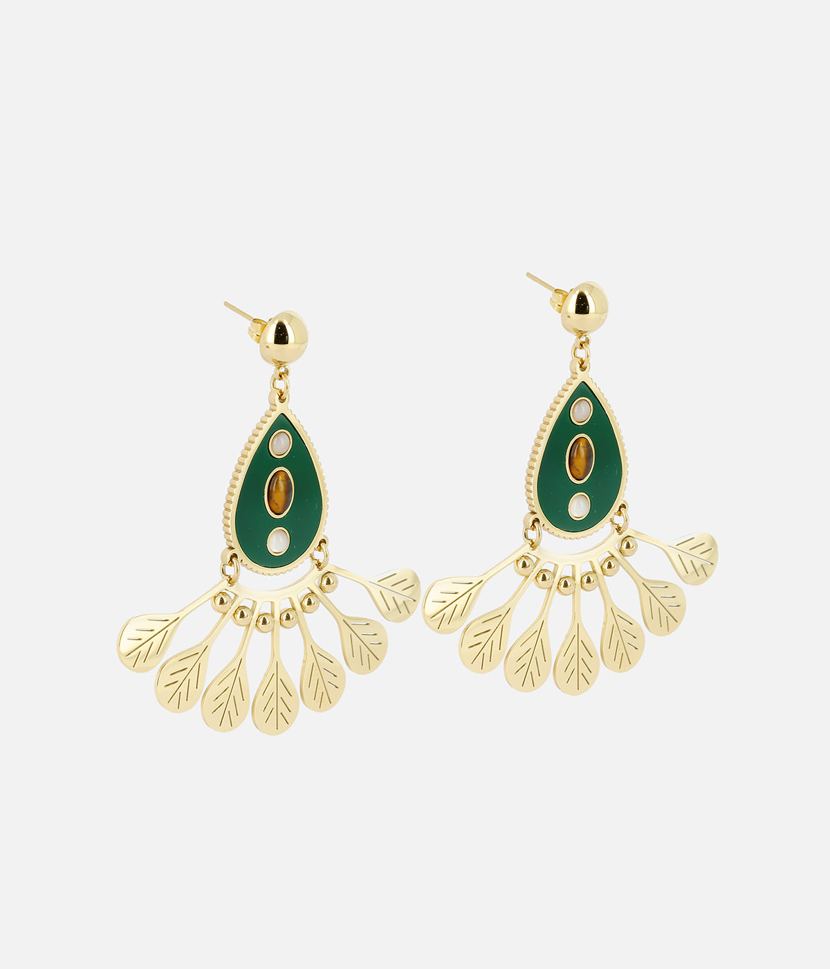 Boucles d'oreilles Maya (Acier doré)