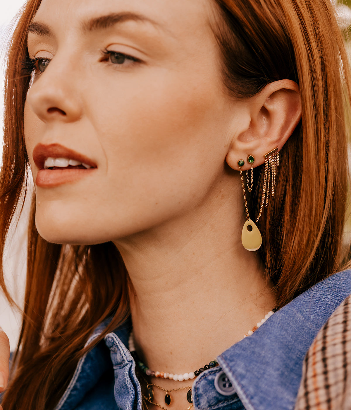 Boucles d'oreilles Malte (Acier doré)