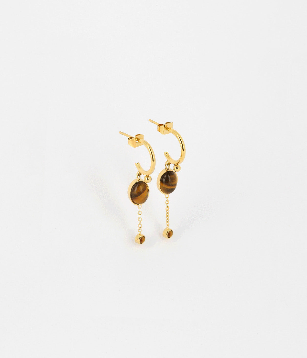 Boucles d'oreilles Baza (Acier doré)
