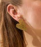 Boucles d'oreilles Coracao (Acier doré)