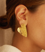 Boucles d'oreilles Coracao (Acier doré)