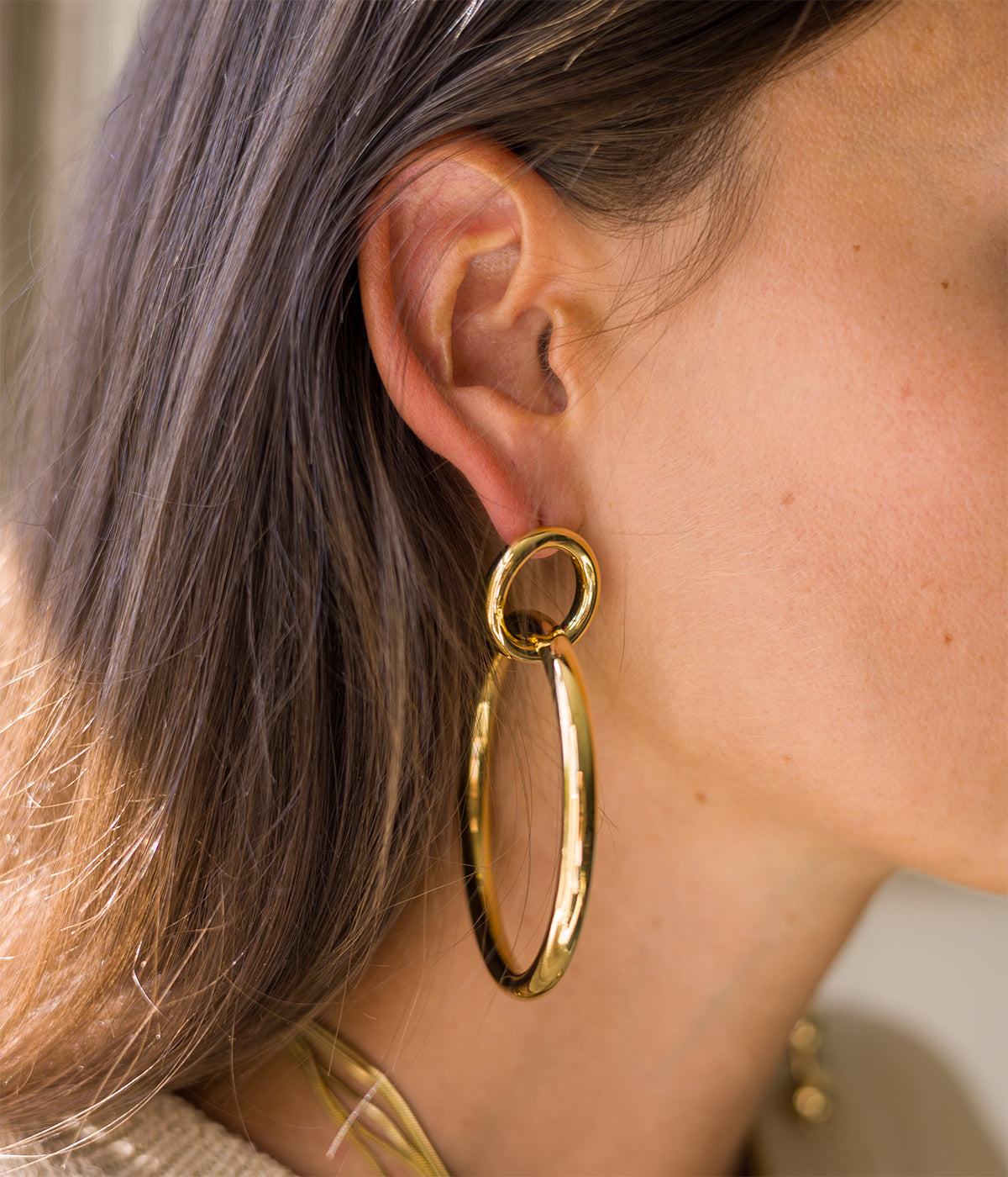 Boucles d'oreilles Adiga (Acier doré)