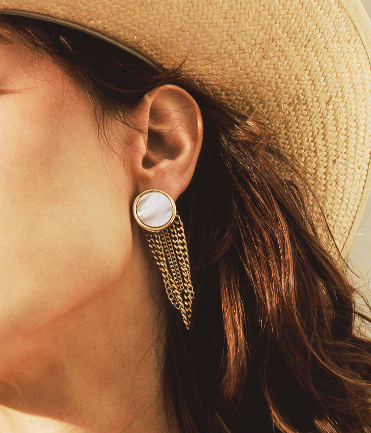 Boucles d'oreilles Wida (Acier doré)