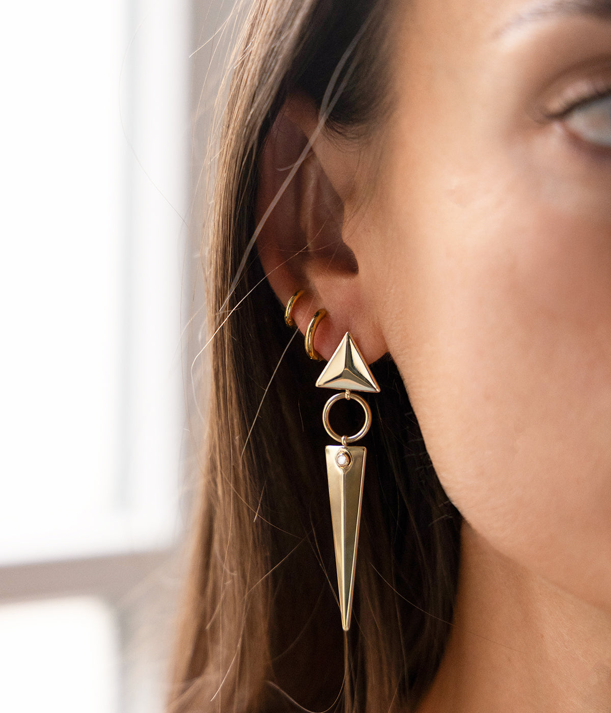 Boucles d'oreilles Jabari (Acier doré)