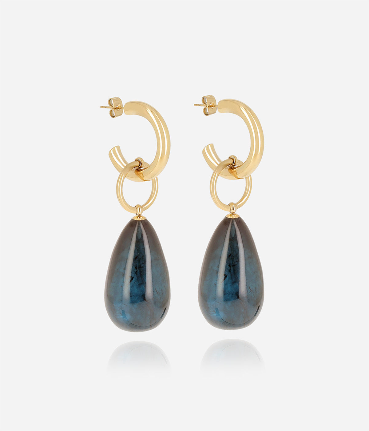 Boucles d'oreilles Alban (Acier doré)