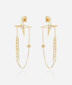 Boucles d'oreilles Eusèbe (Acier doré)