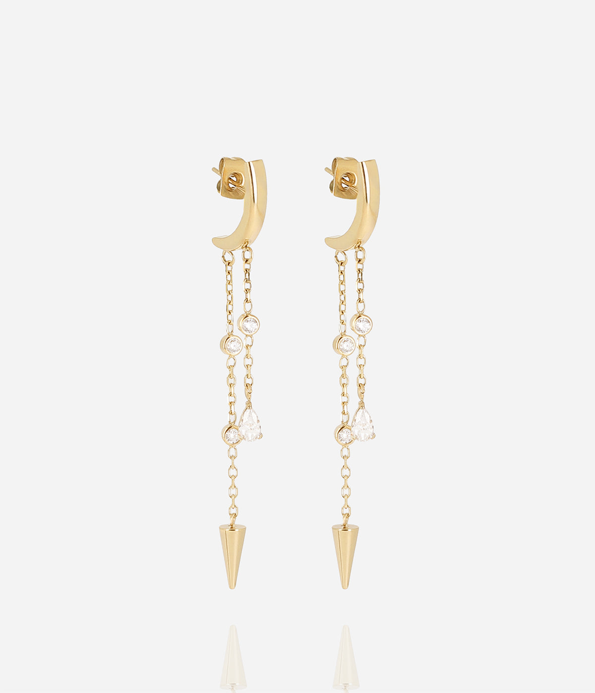 Boucles d'oreilles Tahia (Acier doré)