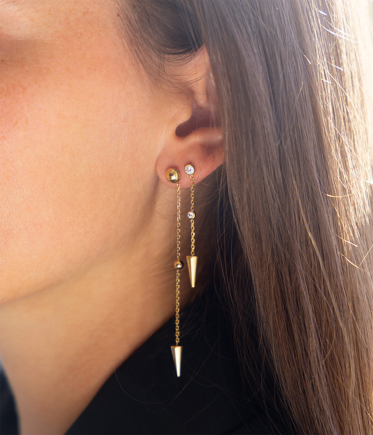Boucles d'oreilles Moka (Acier doré)