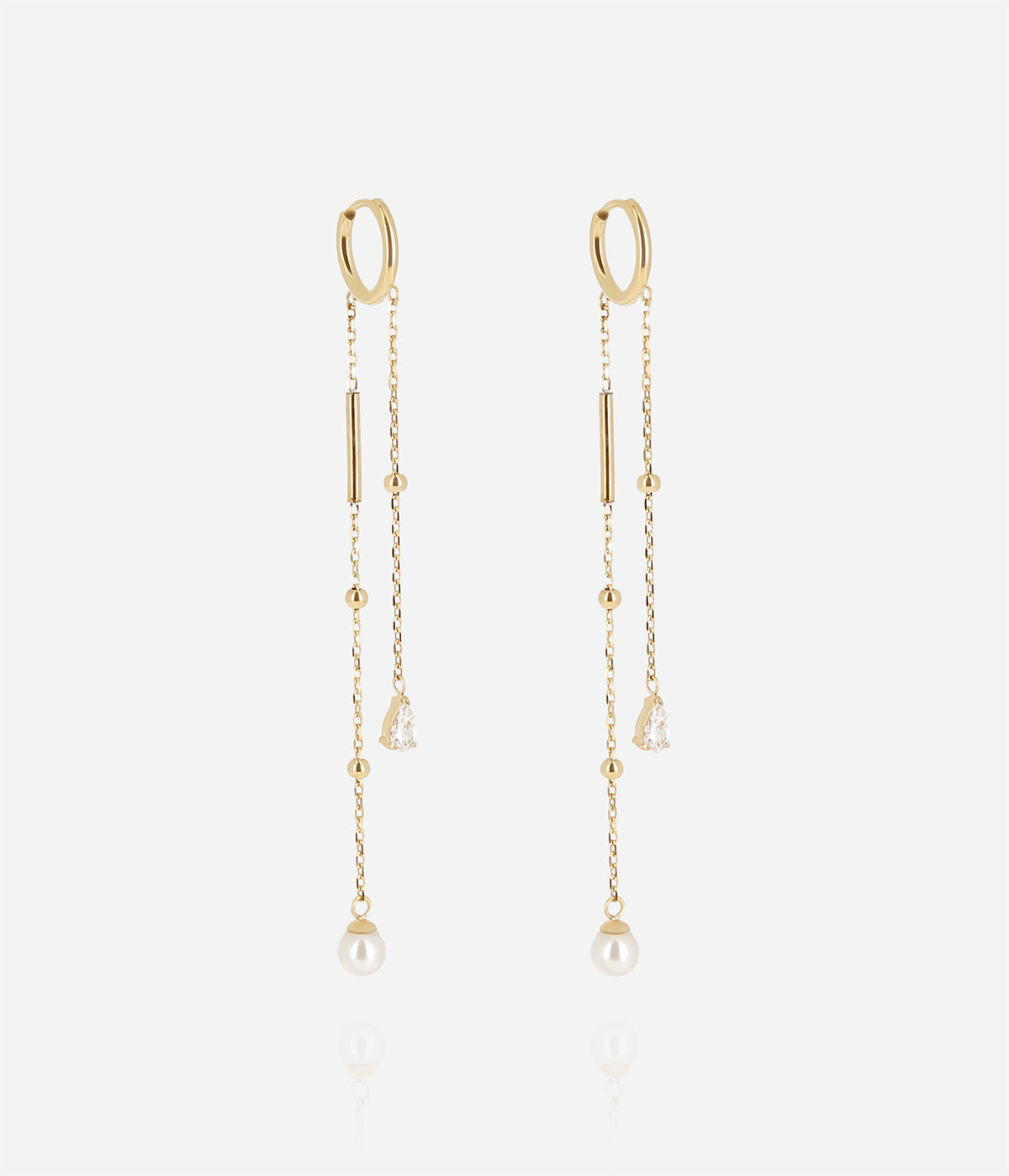 Boucles d'oreilles Zya (Acier doré)