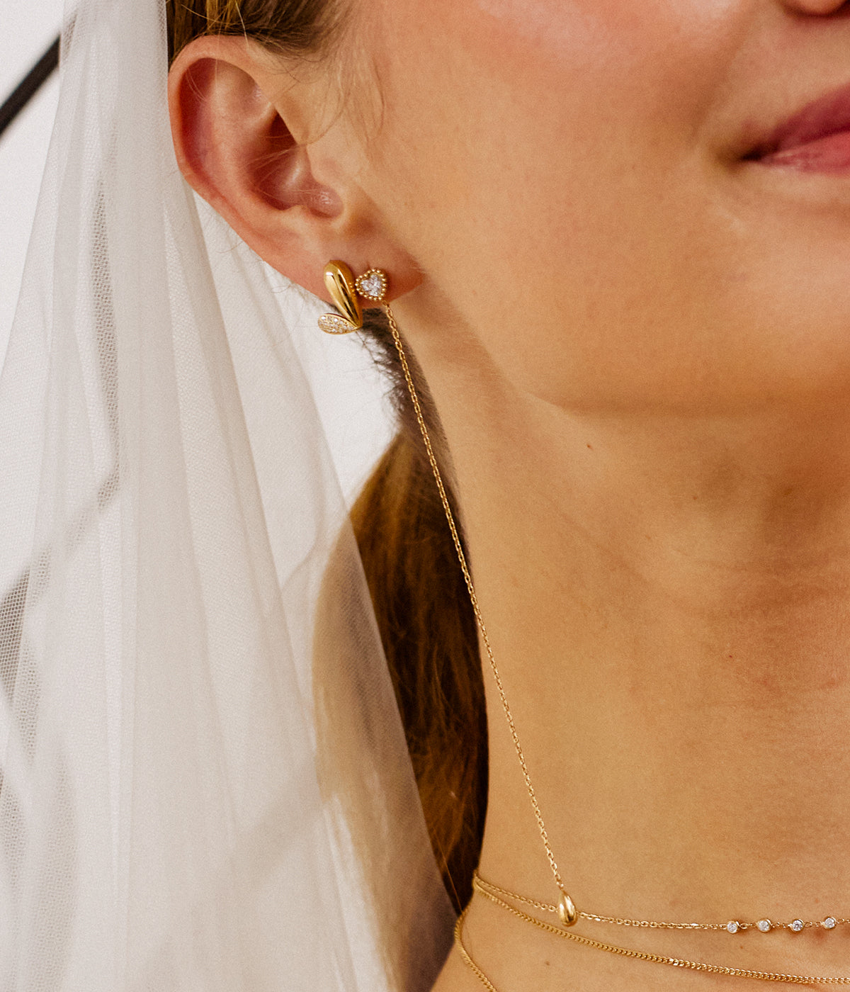 Boucles d'oreilles Halley (Acier doré)