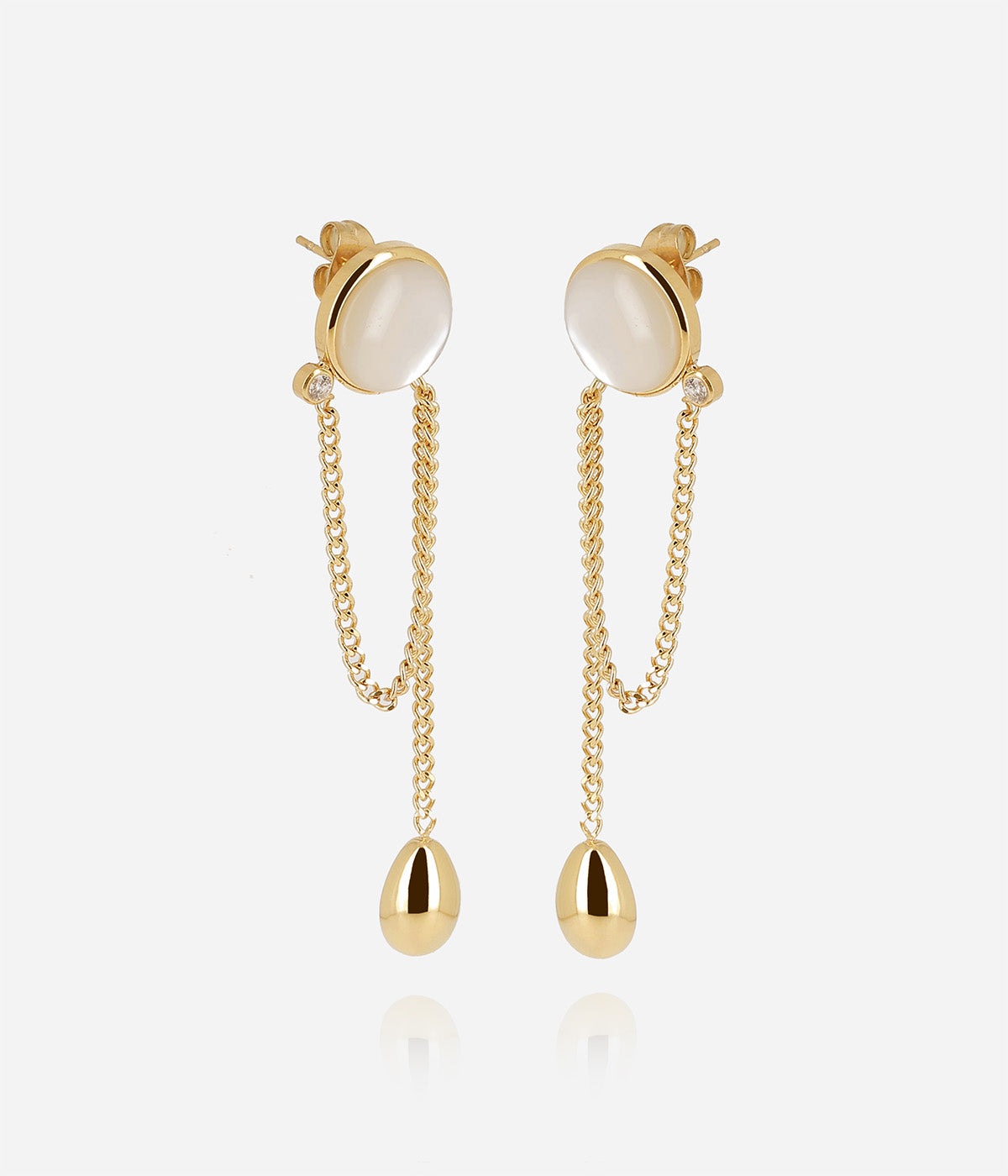 Boucles d'oreilles Comète (Acier doré)