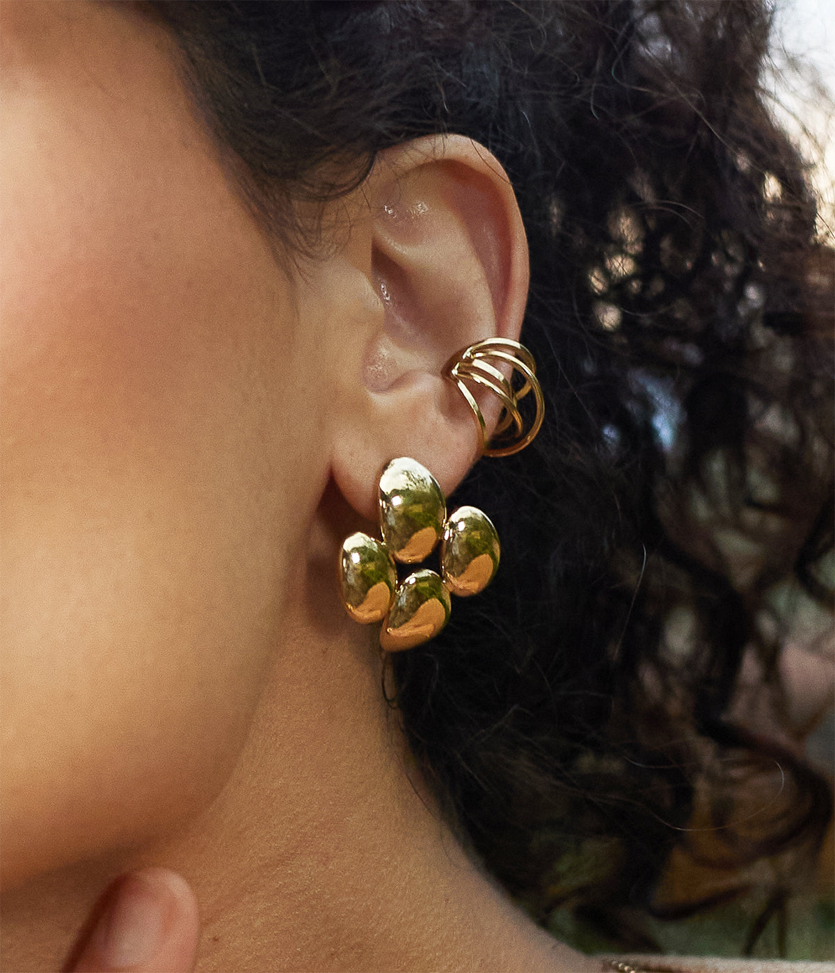 Boucles d'oreilles Moebi (Acier doré)