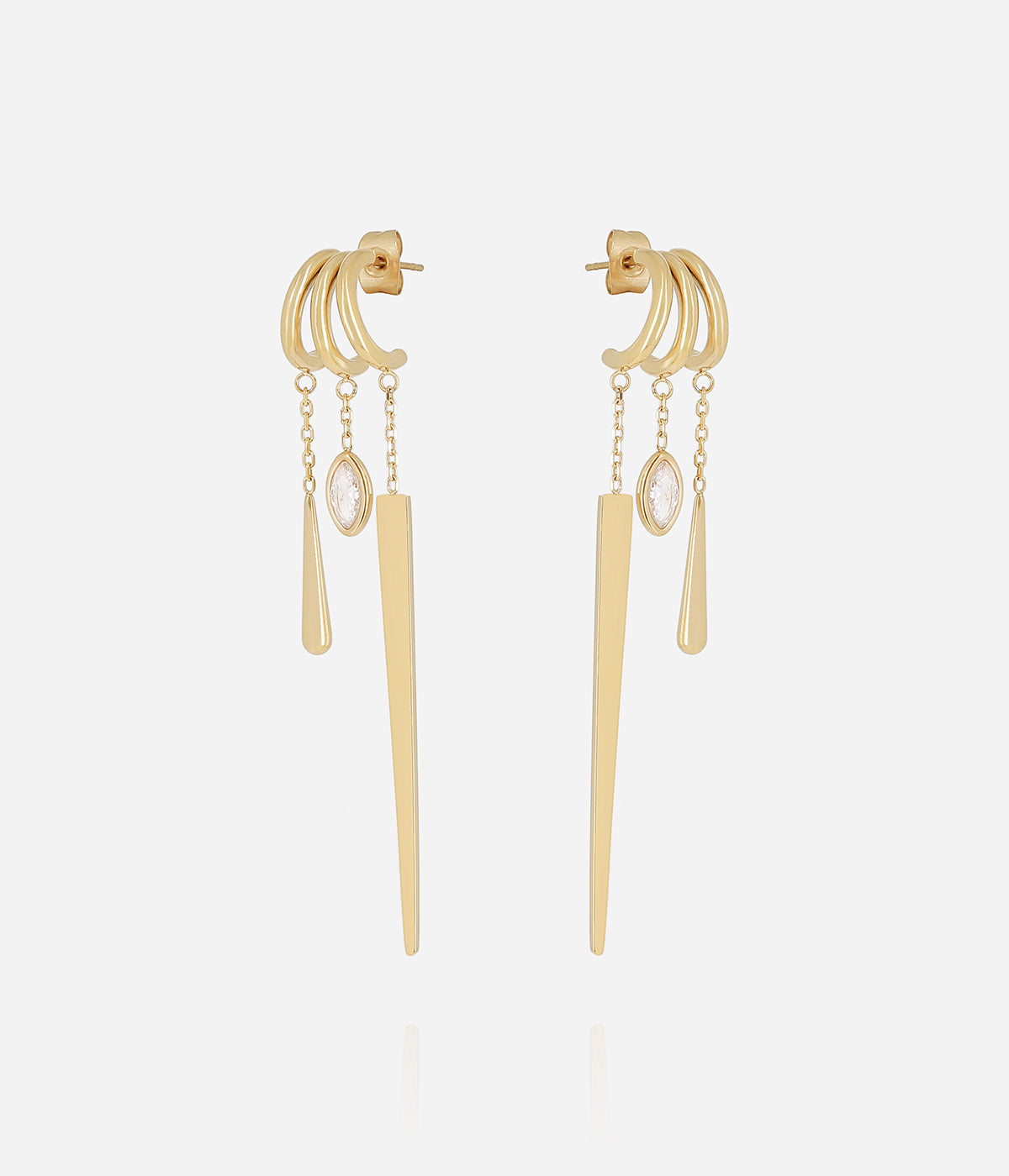 Boucles d'oreilles Kaëlle (Acier doré)