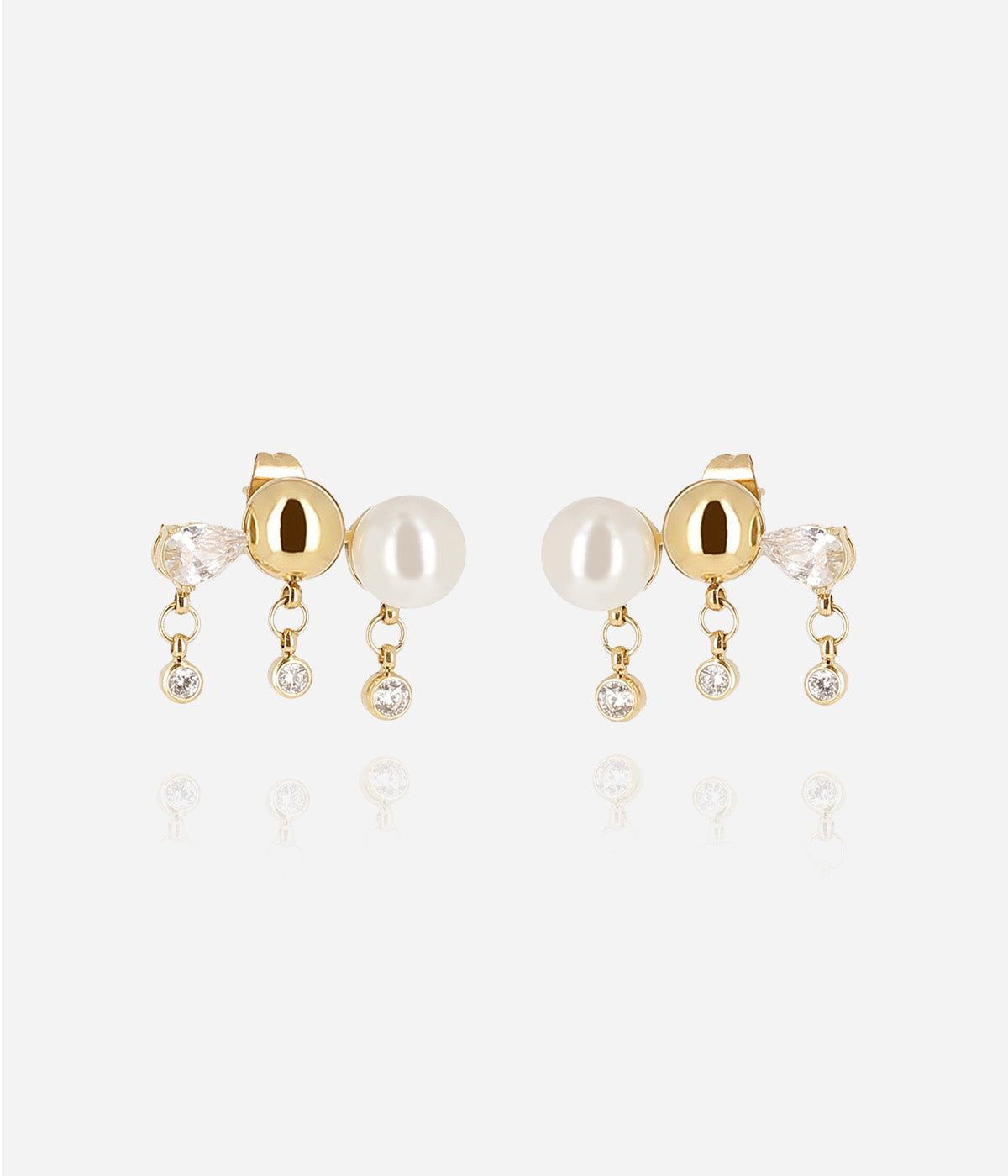 Boucles d'oreilles Strates (Acier doré)