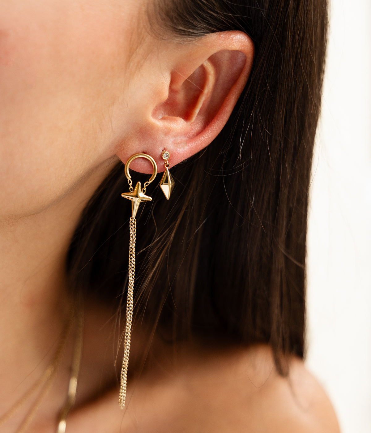 Boucles d'oreilles Paterno (Acier doré)