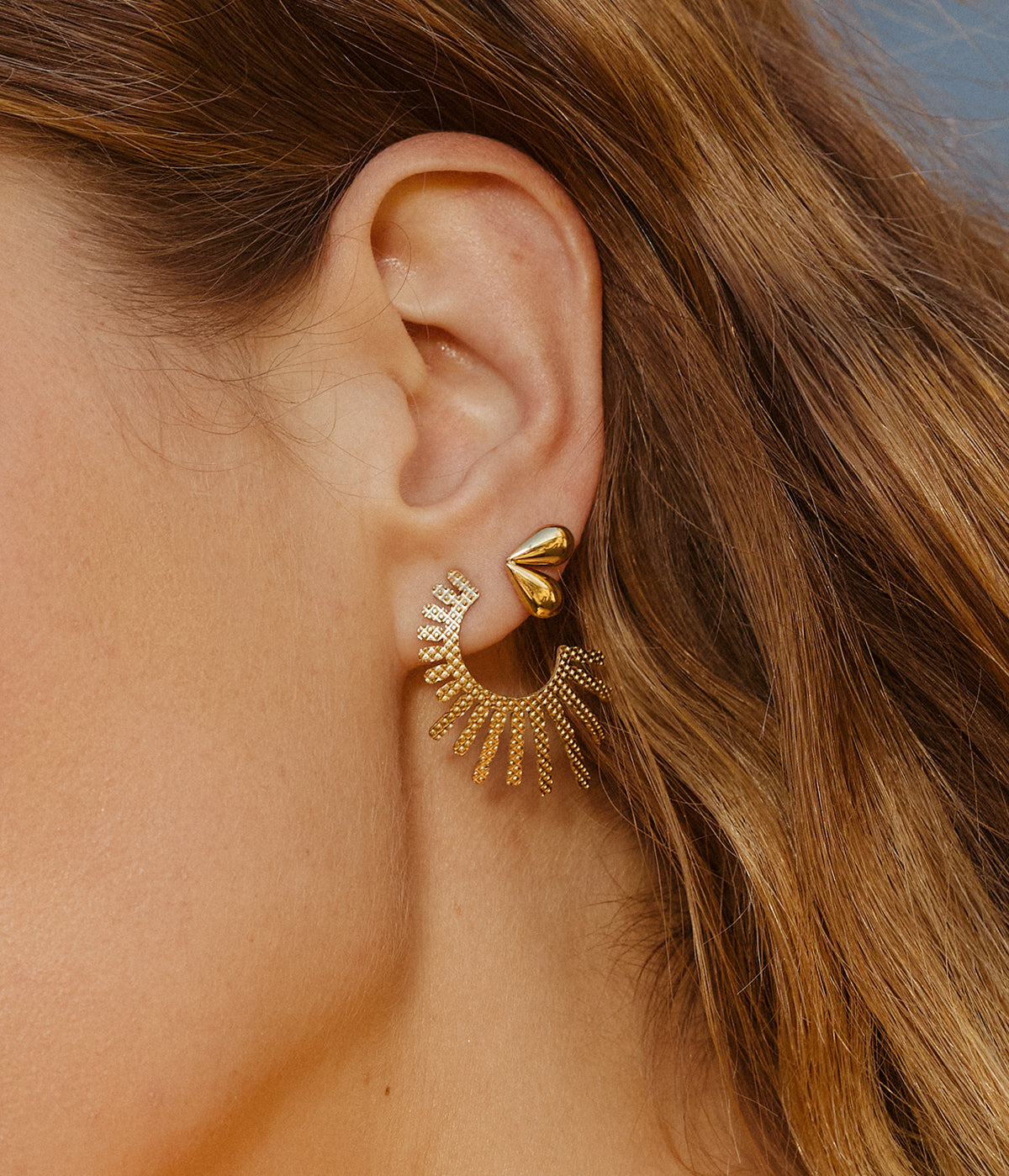 Boucles d'oreilles Messine (Acier doré)