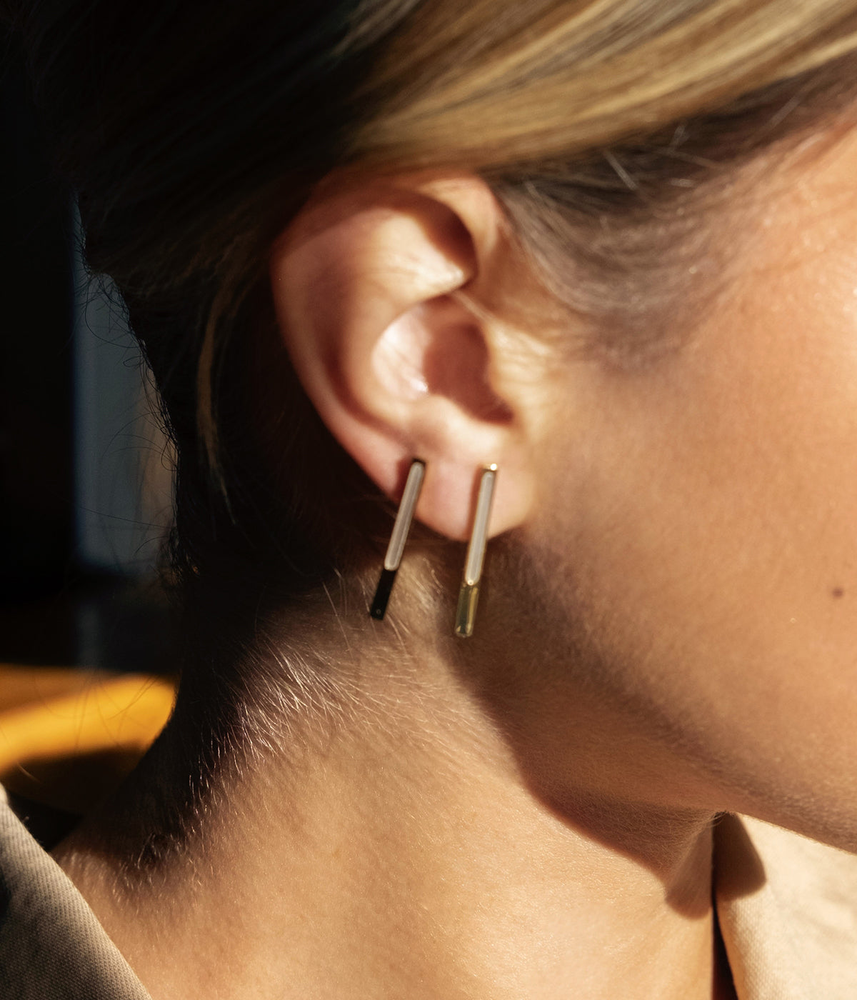 Boucles d'oreilles Blush (Acier doré)
