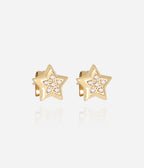 Boucles d'oreilles Aéris (Acier doré)