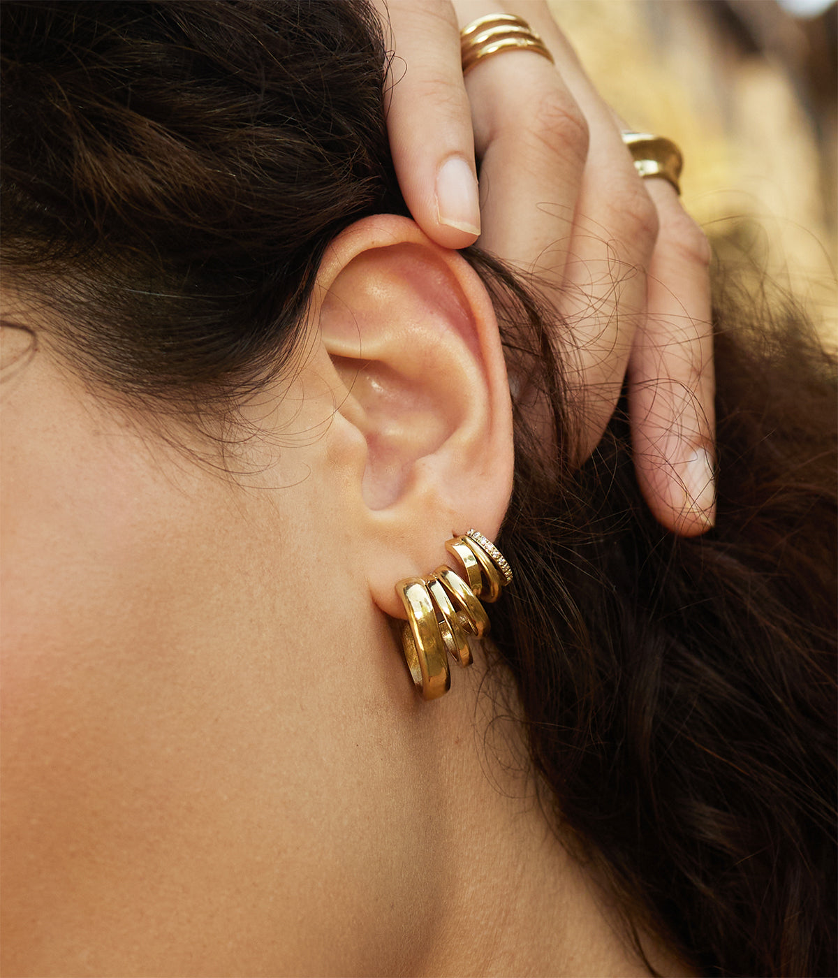 Boucles d'oreilles Tawny (Acier doré)